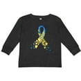 thumbnail image 3 of Inktastic Down Syndrome Awareness Blue and Yellow Hearts Ribbon Boys or Girls Long Sleeve Toddler T-Shirt, 3 of 5