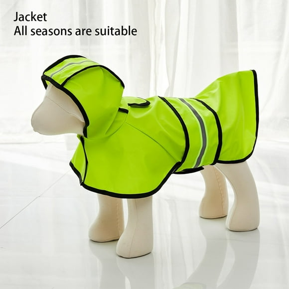 Reflective Universal Pets Raincoat Waterproof Hoodie Breathable Rain Jacket Coat with Hood Rainwear for Walking Activity Fluorescent Green XL