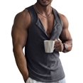 thumbnail image 2 of Men'S Tank Tops Sleeveless V Neck Workout Muscle Gym Athletic Shirts Casual Summer Tee Dark Gray S, 2 of 8