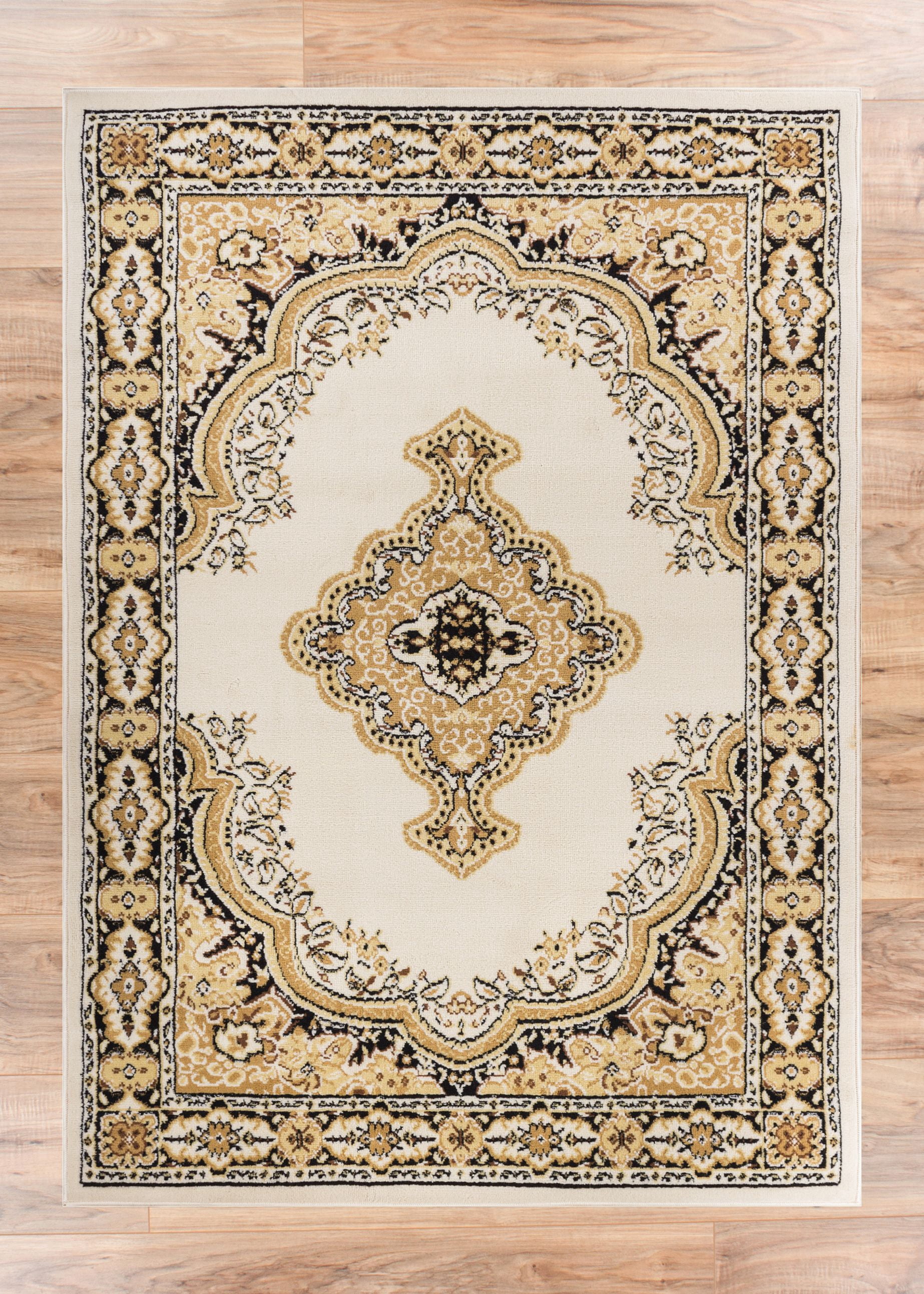 Well Woven 85728 Tehran Traditional Rug, Ivory - 9 ft. 3 in. x 12 ft. 6 in.