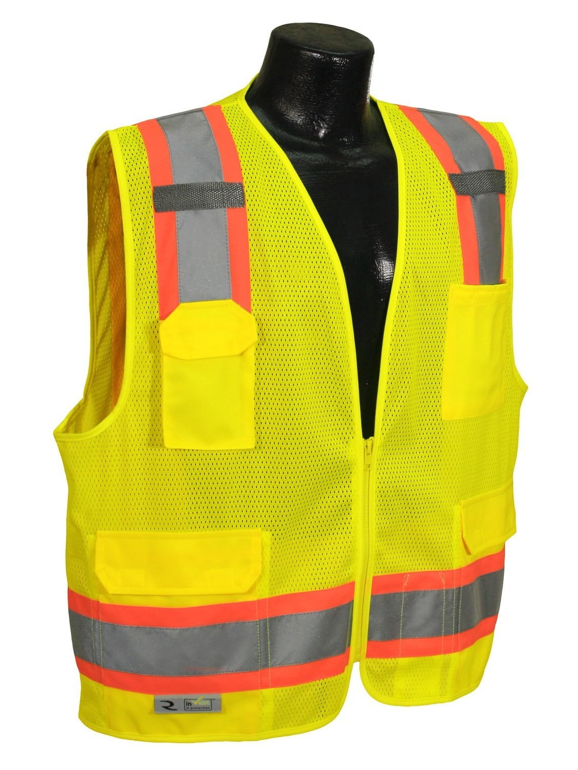 Radians SV6-2ZGM-XL Two Tone Class 2 Surveyor Polyester Mesh Vests with Contrasting Trim 