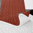 thumbnail image 5 of Castle Fairy Abstract Irregular Square Block Twin Quilt Set 2 Pieces,Minimalist Overlap Geometric Twin Coverlet Set,Rust Gray Black,1 Bedspread and 1 Pillowcase, 5 of 7