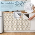 thumbnail image 5 of Beige Moroccan Sink Skirt 11"W x 13"L,Dustproof Under Sink Curtain Skirt for Bathroom Kitchen,Morocco Geometric Quatrefoil Lattice Adhesive Short Curtain Vanity Cover for Laundry Closet Shoe Rack, 5 of 8