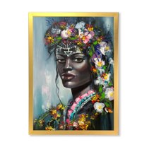 Designart 'Portrait Of Traditional African American Woman' Modern Framed Art Print