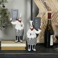 thumbnail image 2 of DecMode Polystone Traditional Jovial Smilling Kitchen Chefs Sculpture 6"W x 12"H, with Polished White Hat and Black and White Apron, 2 of 8