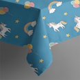 thumbnail image 4 of Cartoon Unicorn Rainbow Cloud Star Balloon Rectangle Tablecloth 60"x102",Waterproof Polyester Rectangle Table Cloth, Wipeable Spillproof Polyester Tablecloth for Dining, Camping, Indoor and Outdoor, 4 of 5