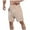 Beige, variant on fatyb Mens Casual Shorts Elastic Waist Cotton Linen Shorts Summer Pocket Beach Shorts with Drawstring