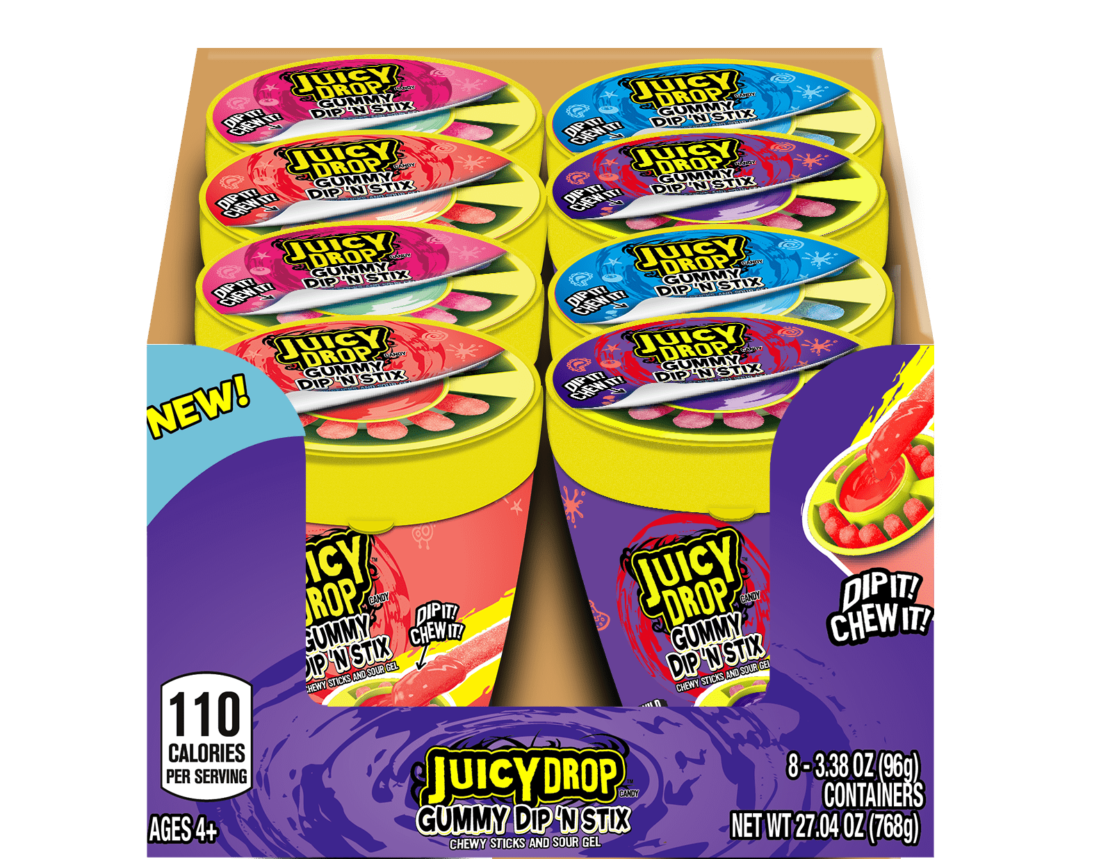 Juicy Drop Gummy Dip N Stix Cup Count Goods 16/8CT