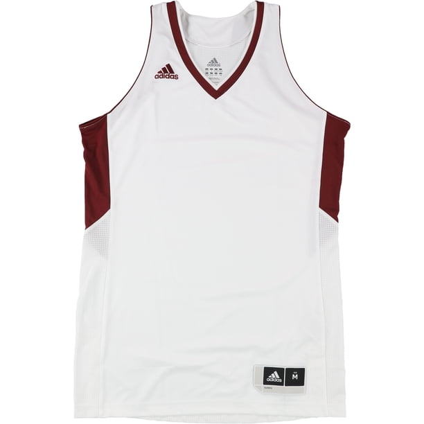Adidas - Camiseta de baloncesto para mujer, 2 tonos, color blanco, grande