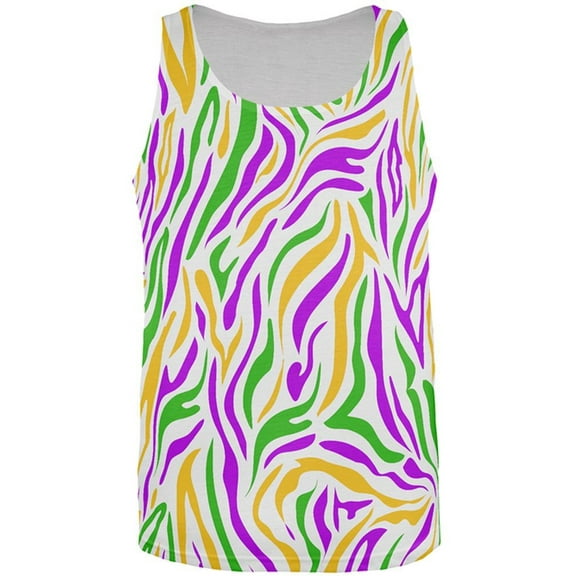 Mardi Gras Zebra Stripes Costume All Over Mens Tank Top Multi 2XL