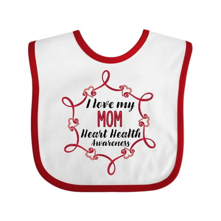 

Inktastic I Love My Mom Heart Health Awareness Gift Baby Boy or Baby Girl Bib
