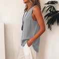thumbnail image 3 of Favoffer Women's Boho Tops Scoop Neck Racerback Sleeveless Front Button Relax Summer Outing Leisure Outfit Solid Bohemian Vests, 3 of 8