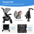 thumbnail image 4 of Lightweight Portable Baby Stroller, Compact Fold Travel Stroller with Adjustable Backrest, Large Canopy & 360° Swivel Wheels, Holds up to 33 lbs, 4 of 8