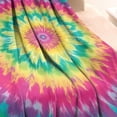thumbnail image 3 of Colorful Rainbow Tie Dye Spiral Pattern Blanket,Comfortable Soft Flannel Throw Blanket,All Season,Warm Lightweight Blankets for Sofa Bed Couch Living Room Chair,40"x50", 3 of 4