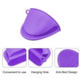 thumbnail image 4 of Uxcell 8Pcs Purple Mini Oven Mitts Heat Resistant Pot Holder Pinch Grips, 4 of 6