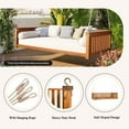 thumbnail image 6 of Patio Twin Size Garden Swing Bed, Wooden Porch Swing Frame with Ropes for Garden, Backyard, Patio, Safe Sloped Design (Teak), 6 of 8
