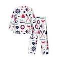 thumbnail image 2 of Kll Sailing Marine Travel Sleepwear Mens Flannel Pajamas,Long Cotton Pj Set, 2 of 9