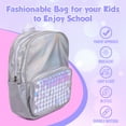 thumbnail image 5 of Moore Iridescent Silver Water Resistant 14"Backpack for Boys and Girls, Perfect Size School & Travel Briefcase for Books and Lunch., 5 of 8