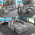 thumbnail image 2 of Mjkone Modular Couches and Sofas Sectional with Storage,7-Seater Sectional Sofa U Shaped Sectional Couch with Reversible Ottoman, Light Grey, 2 of 6