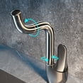 thumbnail image 4 of 1pcs Gray Bathroom Kitchen Brass Water Faucet Classic 360° Spin Hot And Cold Tap New Arrival Basin Faucet, 4 of 11