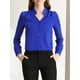 thumbnail image 5 of CAMISA DE BOTONES DE MANGA LARGA CON ESCOTE EN V ELEGANTE PARA MUJERES CHIC S AZUL REAL, 5 of 7