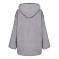 thumbnail image 4 of Womens Fleece Shacket Jackets Lined Oversized Winter Warm Coat Hooded Long Sleeve Open Front Coatigan Jacket, 4 of 8