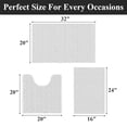 thumbnail image 6 of Vaukki White Bathroom Rug Sets 3 Piece Ultra Soft Absorbent Shaggy Bath Mat Non Slip Toilet Rug for Bathroom, 6 of 9