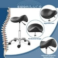 thumbnail image 2 of Saloniture Professional Ergonomic Saddle Stool, Black - Adjustable Hydraulic Seat, Rolling Spa Salon, Massage, and Medical Office Chair with Swivel Wheels, 2 of 7