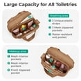 thumbnail image 5 of BAGSMART Large Toiletry Bag for Women,  Lightweight Travel  Cosmetic Makeup Bag Organizer with Handle for Accessories, Essentials, Toiletries, Brown, 5 of 7