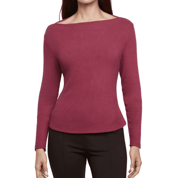 Banana Republic Women's Ribbed Long Sleeve Top Red XS