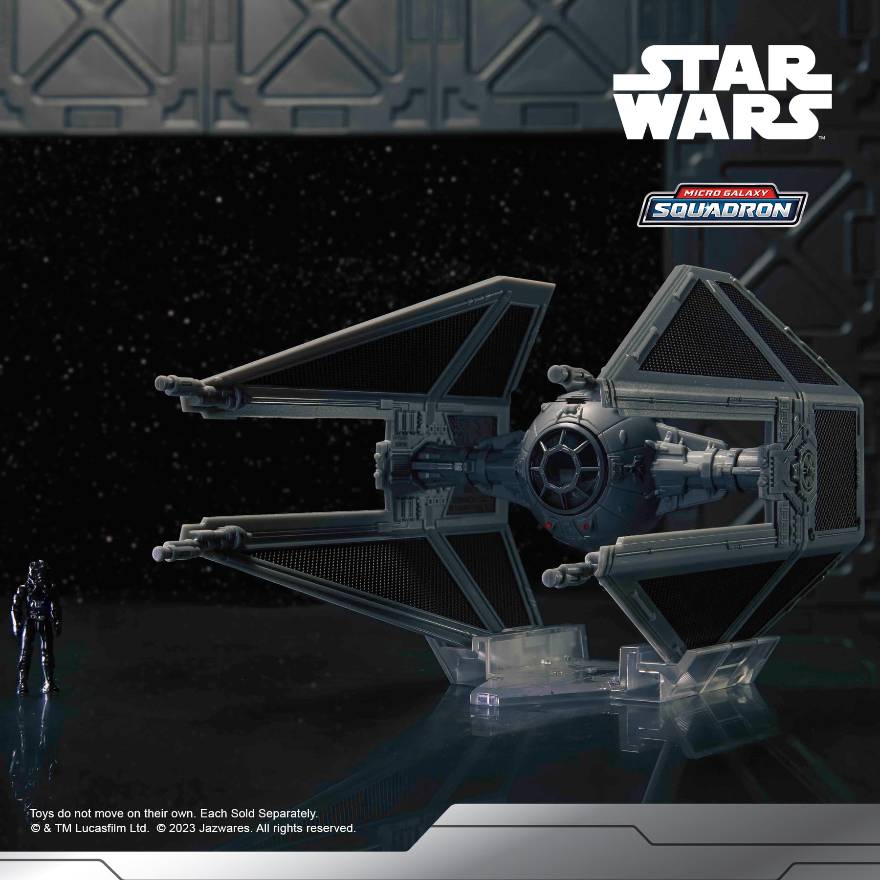 STAR WARS Micro Galaxy Squadron TIE Interceptor - 3 inch Light Armor Class Vehicle with 1 inch Micro Figure Accessory