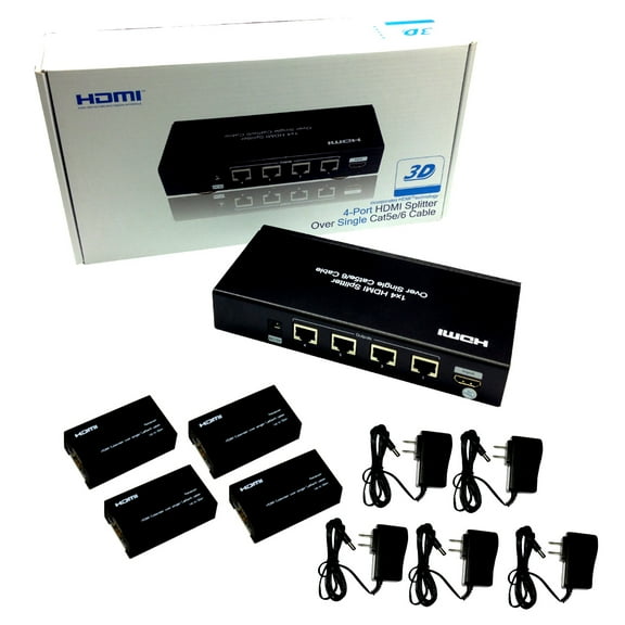 1x4 HDMI Splitter & Extender over Single CAT5e/6 - Complete Solution Kit