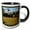 Black/White, variant on 3drose, Mountain View - Olympic National Park, 11oz Two-tone Blue Mug
