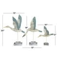 thumbnail image 3 of 18", 20", 12"H White Wood Handmade Bird Sculpture, by DecMode (3 Count), 3 of 10