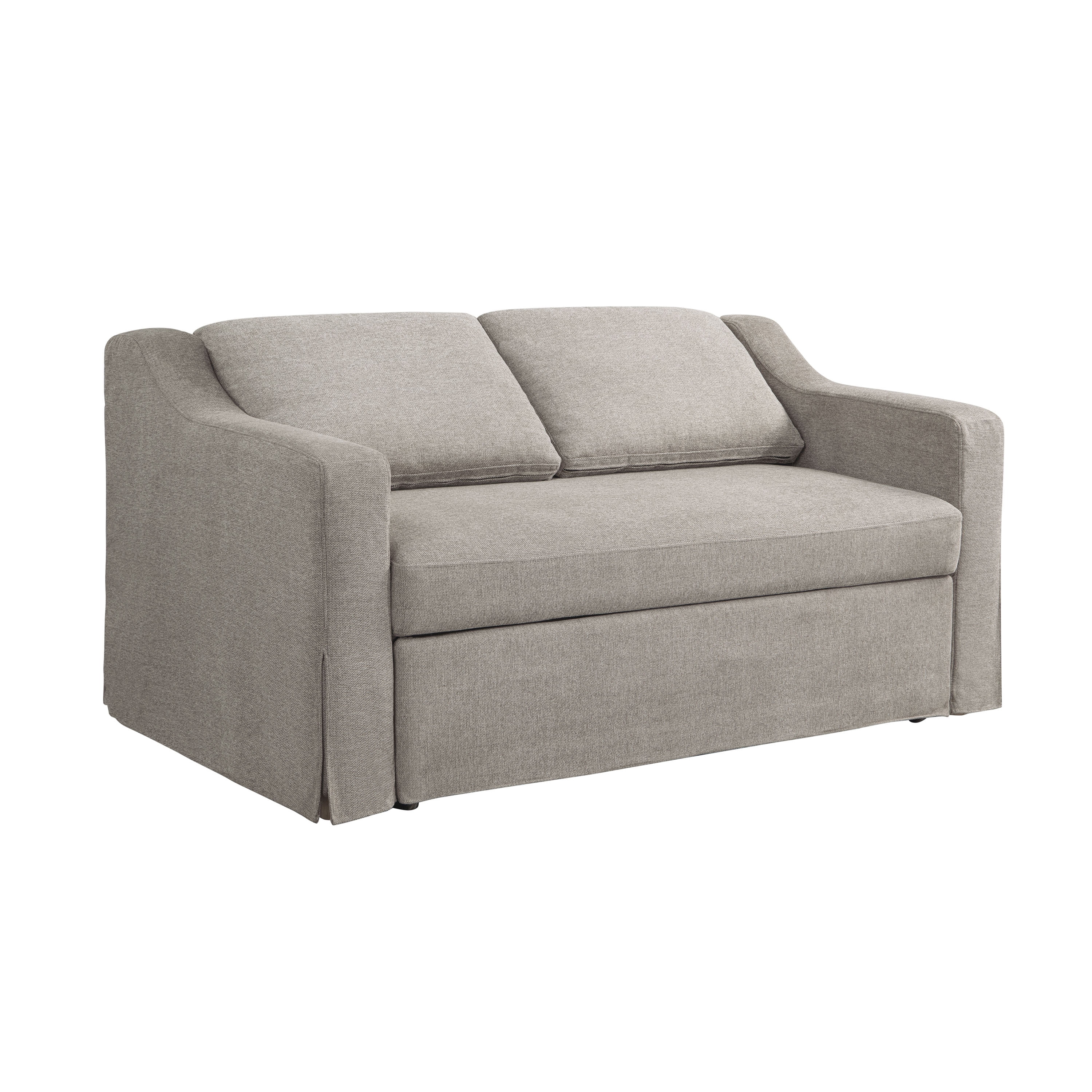 Serta Hanson Modern Style Convertible Loveseat, Flax Fabric