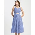 thumbnail image 3 of Moomaya Womens Printed Dress, Spaghetti Strap Cyte Midi Dress, 3 of 9