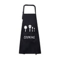 thumbnail image 1 of Waterproof Apron Dress Men Women Pattern Aprons with Pocket Dining Restaurant, Black, 1 of 8