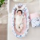 thumbnail image 2 of Cama nido de bebé con almohada, cuna portátil de viaje, cuna de algodón para recién nacido, cuna con colcha Fivean unisex, 2 of 2