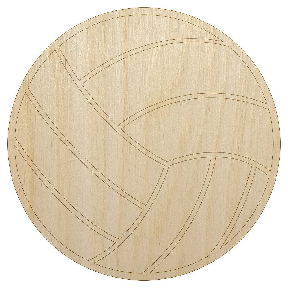 Volleyball Solid Wood Shape Unfinished Piece Cutout Craft DIY Projects