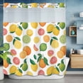 thumbnail image 2 of Summer Fruit No Hook Shower Curtain with Snap in Liner Watercolor Lemon Oranges Rustic Farmhouse Waterproof Bathroom Shower Curtain with See Through Top Window for Bathtub 72" x 72", 2 of 9