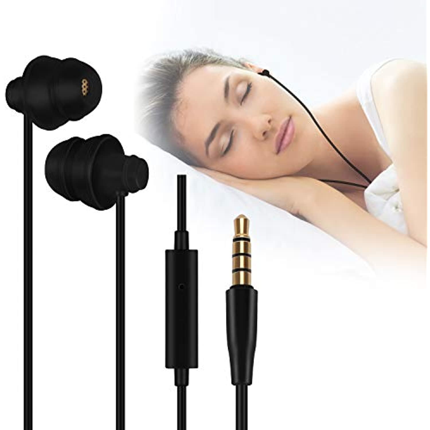 Sleep Earbuds GOOJODOQ in Ear Ear Plugs Sleeping Earphones Soft Silicon Headphones with Built in Mic Hands Free Calling for All Smartphones Perfect for Side Sleeper Gym Relaxation and Sports Walmart.c...