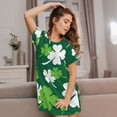 thumbnail image 3 of Bingfone Happy saint Patricks day Nightgowns for Women Sleep Shirts Short Sleeve Nightshirt Pullover Nightdress Soft Sleepwear, 3 of 6