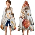 thumbnail image 3 of Red Mushroom Flower White Pattern Hooded Bath Towel，50"x30" for Ages 3 To 12 Kids, Quick Dry Lightweight Soft Microfiber Hood Beach Towel Cover Up for Kids, 3 of 7