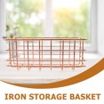 thumbnail image 6 of Rose Gold Iron Storage Basket for Home Use Modern Style Simple Practical Versatile 6.5x4.5x7 Inches, 6 of 6