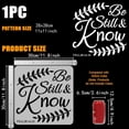 thumbnail image 2 of 1pc Be Still Know Painting Large Stencil 11.8x11.8" PET Creative Fonts Big Stencil Reusable Artistic Words with Plants Embellishments Wall Stencil Template for Scrapbook, 2 of 7