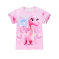 thumbnail image 5 of WIBACKER Girls Pajamas Set for Kids 3D Dinosaur Printed Sleepwear 3-8 Years 2 PCS Short Sleeve Top and Shorts Toddler Girls Pjs, 5 of 6