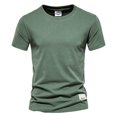 thumbnail image 1 of Camiseta de manga corta de algodón 100% AIOPESON para hombre, camisetas informales de verano sólidas para hombre, camisetas de calidad para hombre, camisetas básicas, ropa AIOPESON Camiseta de manga corta de algodón, 1 of 7