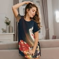 thumbnail image 3 of Vsdgher Motif Jetons de Poker Chemise de Nuit à Manches Courtes pour Femmes Col Rond Mignonne Robe de Nuit Confortable à Volants, 3 of 6