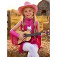 thumbnail image 3 of Aiihoo Kids Cowboy Cowgirl Girls Jazz Latin Dance Outfit Sleeveless Sequin Rhinestone Tassel Tops with Fringed Skirt Gloves Hat Hot Pink 14, 3 of 5