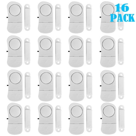 EEEKit 16Pack Security Door and Window Alarm for Home Antitheft Alarm Systems Magnetic Sensor Time Delay Alarm, Burglar Alert, Wireless Alarm, Off/Chime/Alarm,Ideal for Home, Garage, Apartment, Dorm